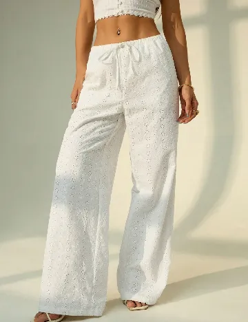 Pantaloni SHEIN, alb