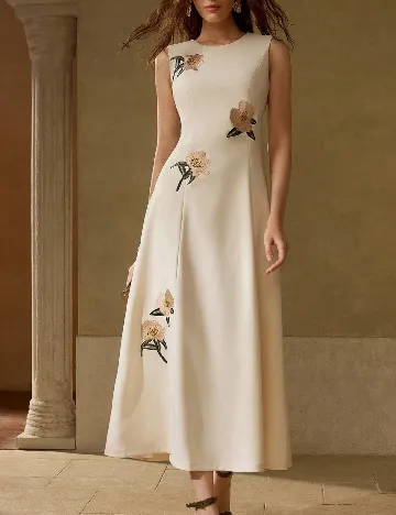 Rochie lunga MOTF, crem
