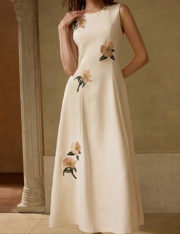 Rochie lunga MOTF, crem