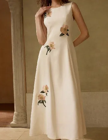 Rochie lunga MOTF, crem
