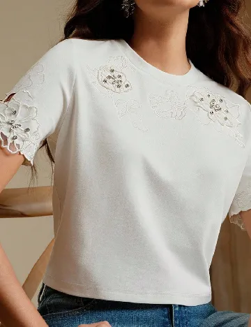 Tricou Anewsta, alb