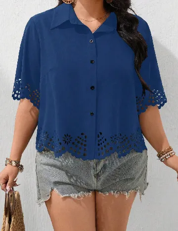 Camasa SHEIN CURVE, bleumarin