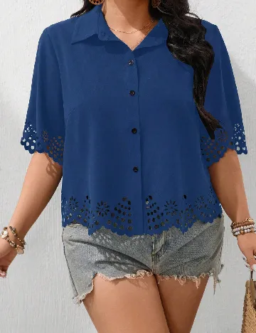 Camasa SHEIN CURVE, bleumarin