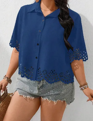 Camasa SHEIN CURVE, bleumarin