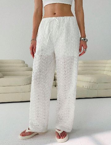 Pantaloni SHEIN, alb