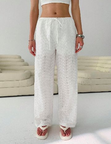 Pantaloni SHEIN, alb
