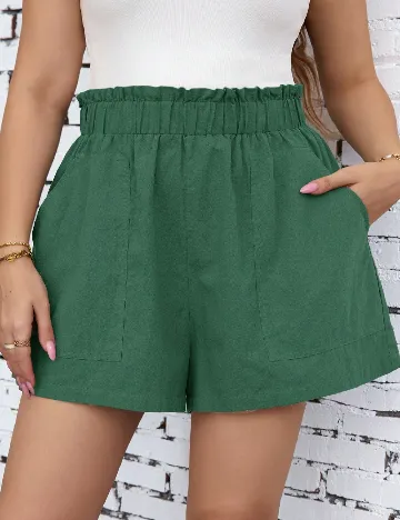 Set Pantaloni scurti 2 perechi SHEIN CURVE, negru/verde