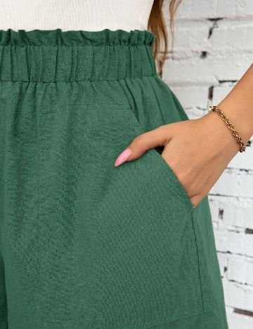 Set Pantaloni scurti 2 perechi SHEIN CURVE, negru/verde