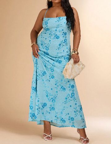 Rochie lunga SHEIN CURVE, bleu