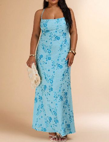 Rochie lunga SHEIN CURVE, bleu