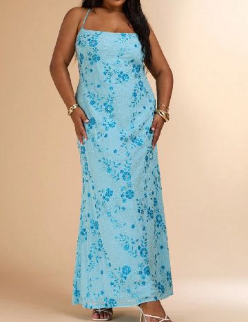 Rochie lunga SHEIN CURVE, bleu
