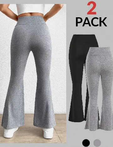 Set pantaloni 2 perechi SHEIN, negru/gri