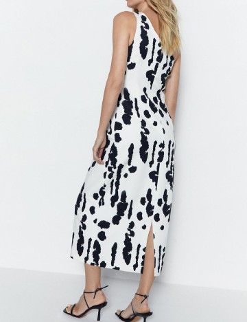 Rochie lunga WAREHOUSE, alb/negru