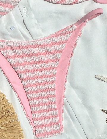 Costum de baie SHEIN, roz/alb