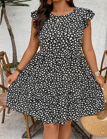 Rochie scurta SHEIN CURVE, floral print
