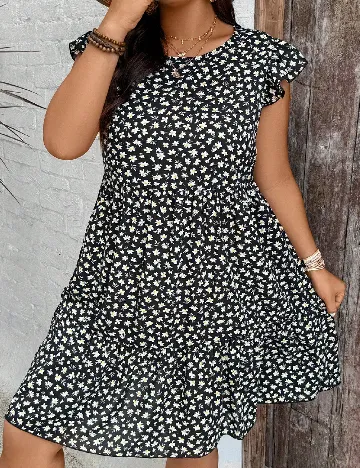 Rochie scurta SHEIN CURVE, floral print