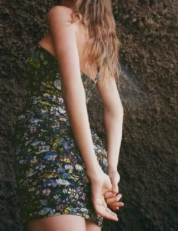 Rochie scurta Zara, negru floral