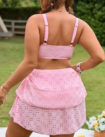 Costum de baie SHEIN CURVE, roz
