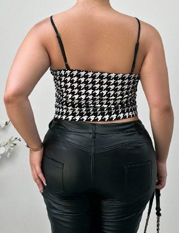 Top SHEIN CURVE, alb/negru