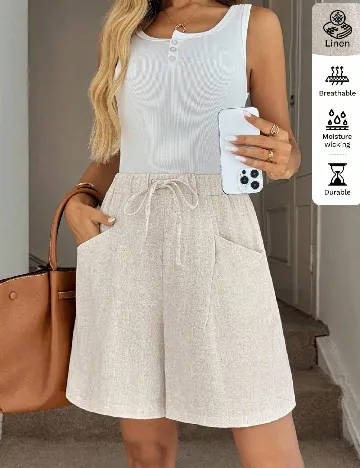 Pantaloni scurti SHEIN, ecru