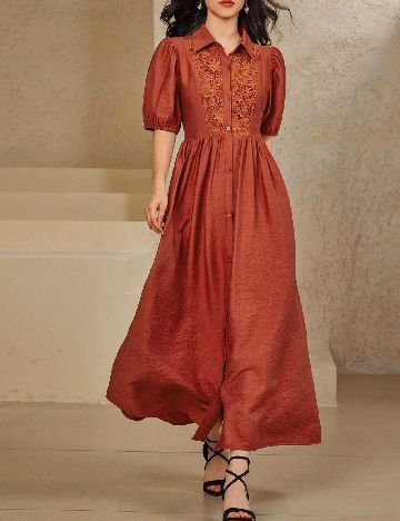 Rochie medie SHEIN, caramiziu