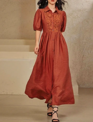 Rochie medie SHEIN, caramiziu