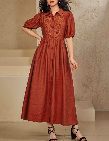 Rochie medie SHEIN, caramiziu