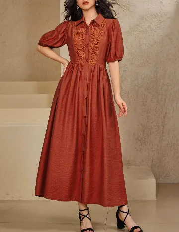 Rochie medie SHEIN, caramiziu