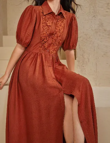 Rochie medie SHEIN, caramiziu