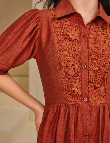 Rochie medie SHEIN, caramiziu