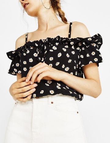 Top Bershka, negru