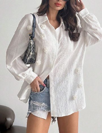 Camasa Oversize SHEIN, alb