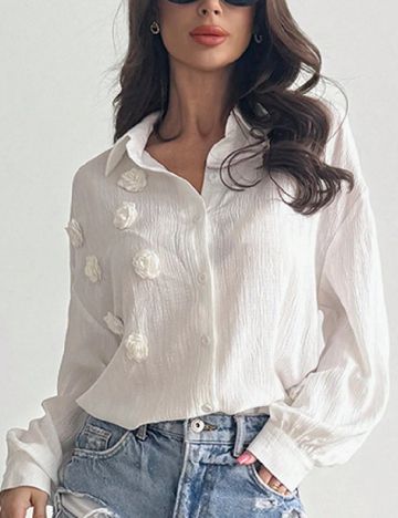 Camasa Oversize SHEIN, alb