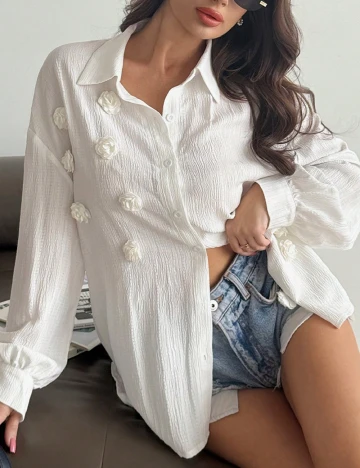 Camasa Oversize SHEIN, alb