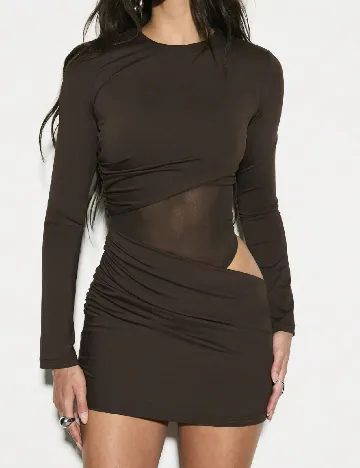Rochie scurta KIZN, maro