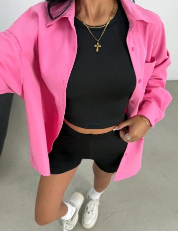 Compleu Shein Kids, negru/roz