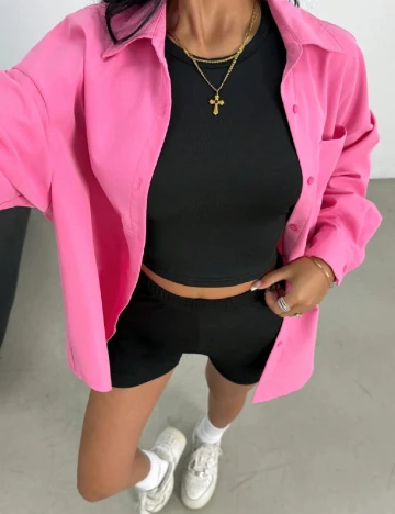 Compleu Shein Kids, negru/roz