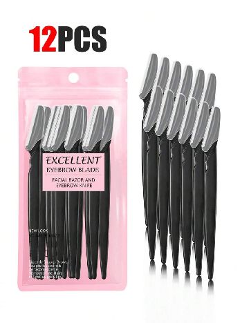 Set lame de ras, 12 bucati SHEIN, negru