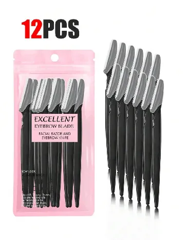 Set lame de ras, 12 bucati SHEIN, negru