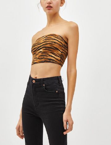 Top Bershka, animal print