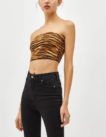 Top Bershka, animal print
