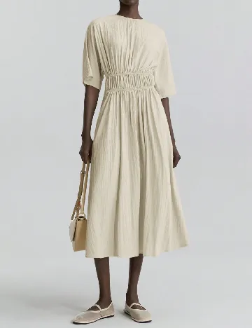 Rochie medie Ontre, bej