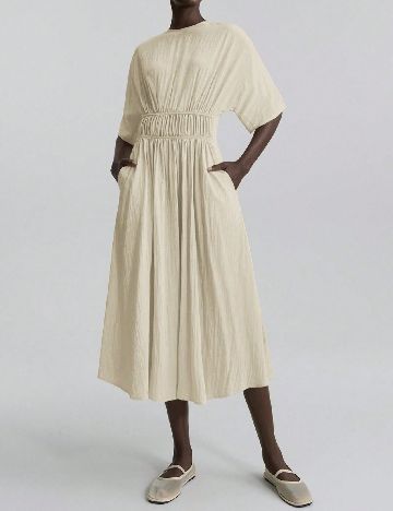 Rochie medie Ontre, bej