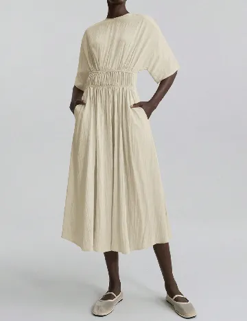 Rochie medie Ontre, bej