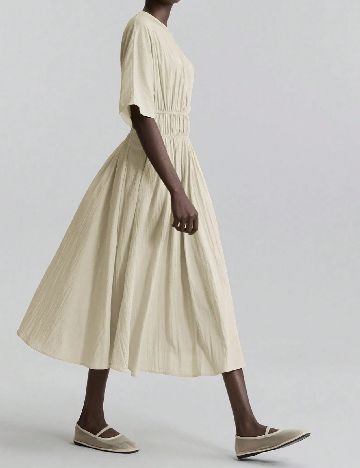 Rochie medie Ontre, bej