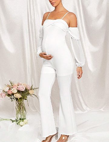Salopeta SHEIN Maternity, alb