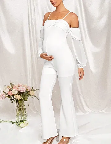Salopeta SHEIN Maternity, alb