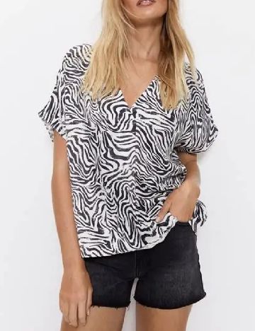 Bluza WAREHOUSE, alb/negru
