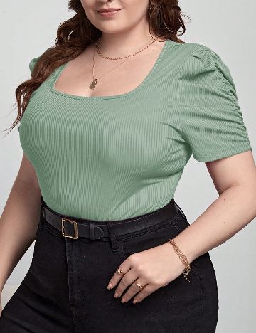 Tricou SHEIN CURVE, verde