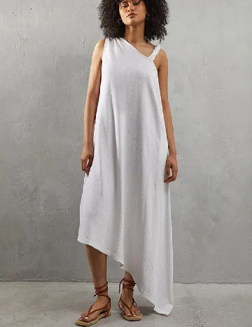 Rochie lunga WAREHOUSE, alb